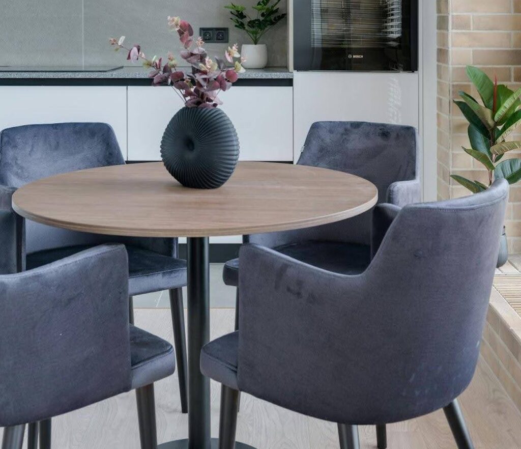 Cost-effective engineered wood as a dining set