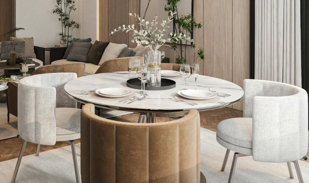 White round table for smaller area